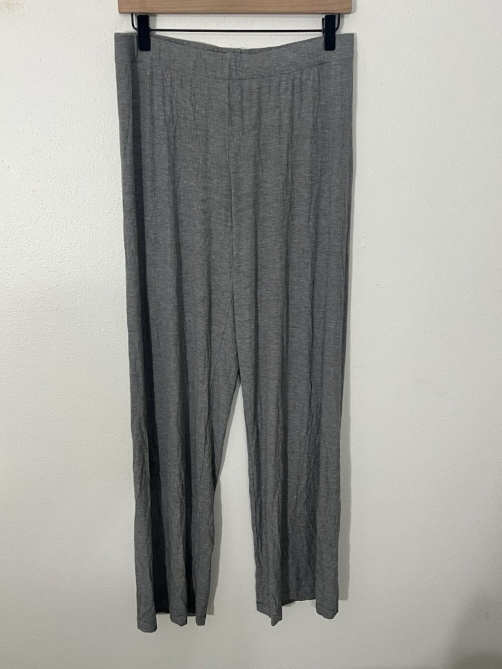 Skims Soft Lounge Sleep Pants Ribbed Gray Size Medium Drawstring